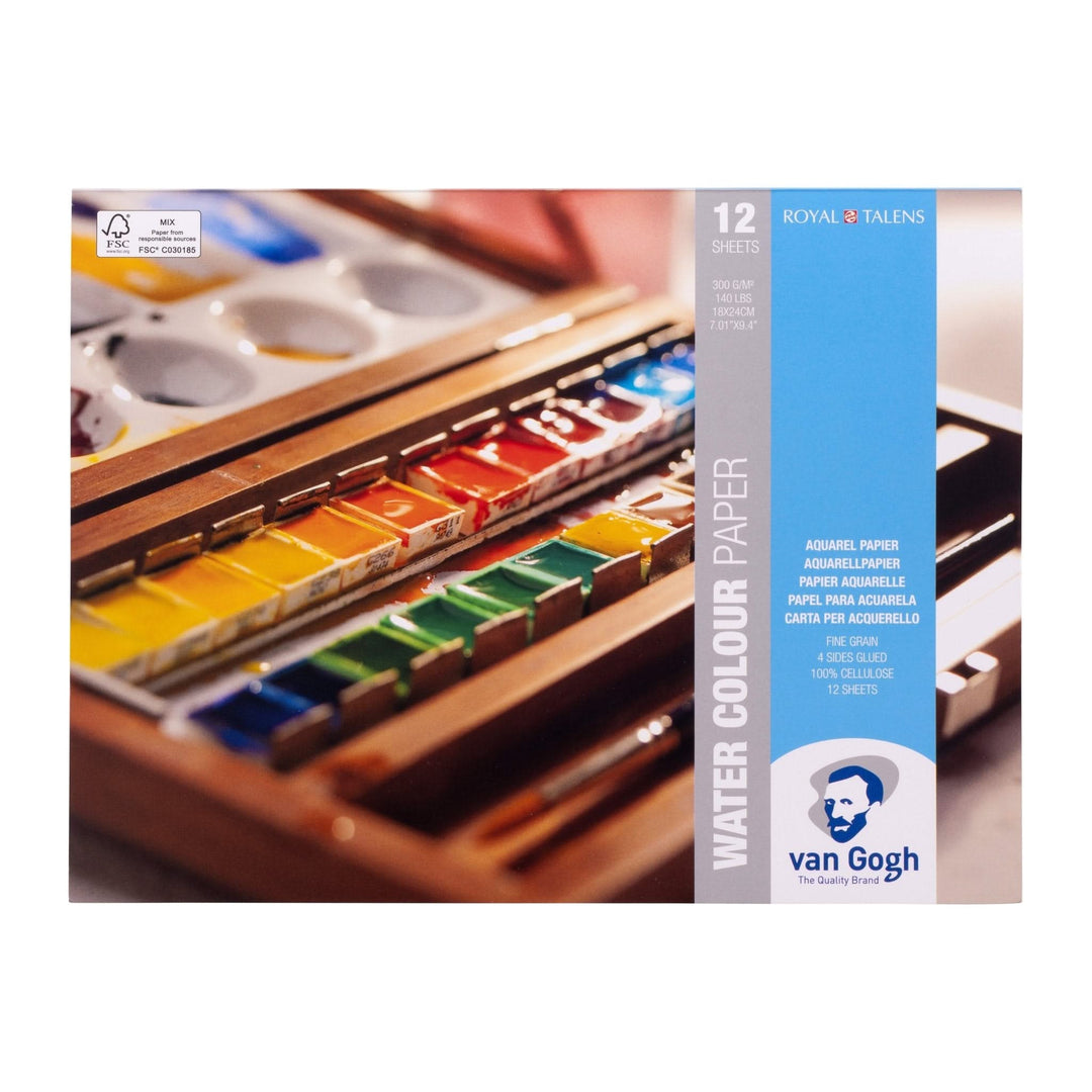 Van Gogh Aquarellpapierblock 12 Blatt 300 g / 18 x 24 cm - Kidis Art