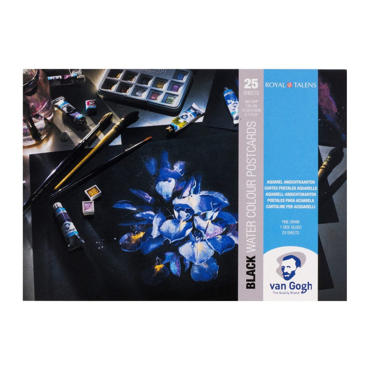Van Gogh Aquarellpostkarte schwarz 10,5 x 14,8 cm 360 g 25 Blatter, - Kidis Art