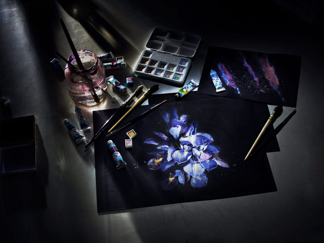 Van Gogh Schwarzer Aquarellpapierblock 12 Blatt 360 g / Format 42 x 29,7 cm (A3) - Kidis Art