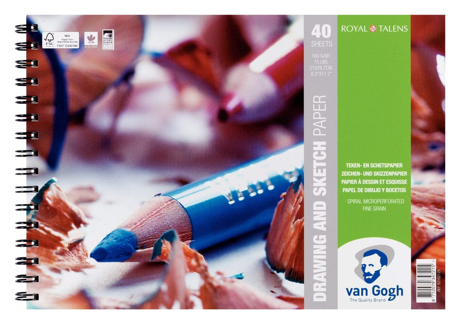 Van Gogh Spiralgebundener Block 40 Blatt 160 g / Größe 29,7 x 21 cm (A4) - Kidis Art