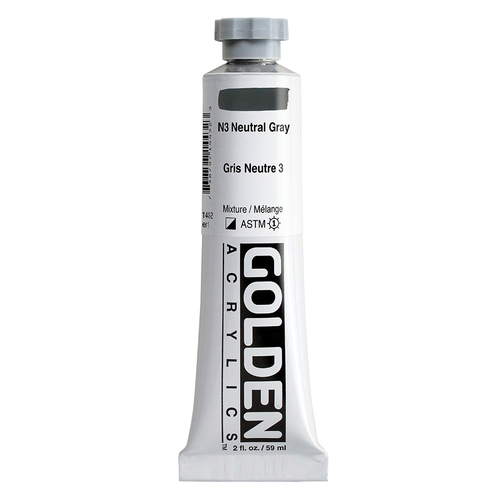Golden Heavy Body Acrylfarbe N3 Neutral Grau 59 ml