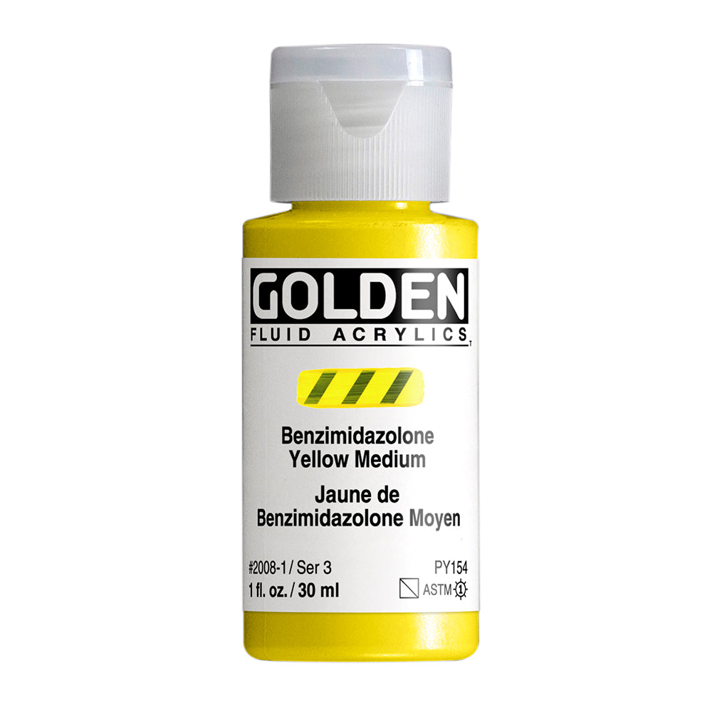 Golden Fluid Acrylfarbe Benzimidazolone Gelb Mittel 30 ml