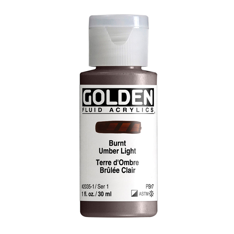 Golden Fluid Acrylfarbe Umbra Gebrannt Hell 30 ml