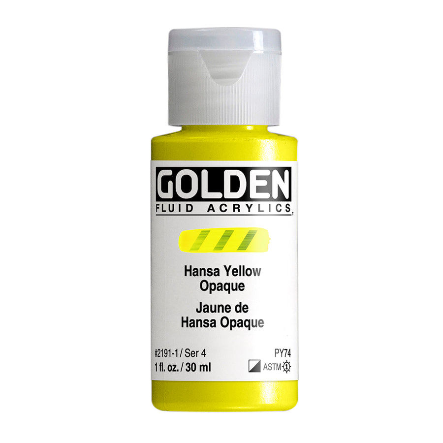 Golden Fluid Acrylfarbe Hansa Gelb Opague 30 ml
