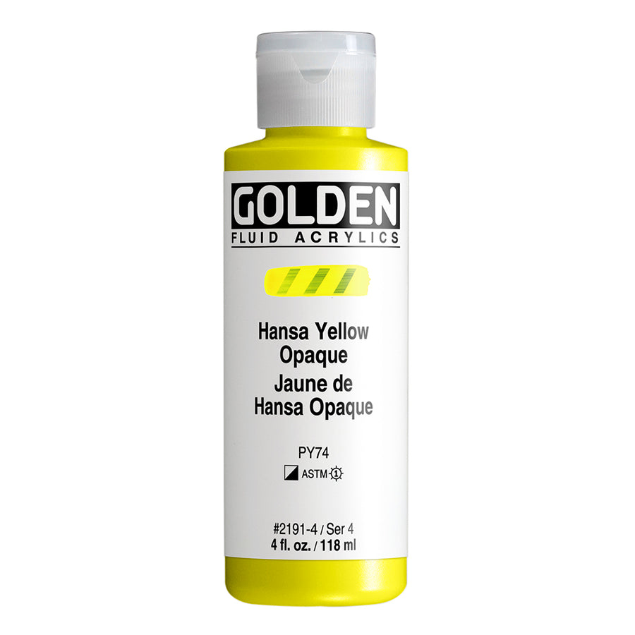 Golden Fluid Acrylfarbe Hansa Gelb Opague 118 ml
