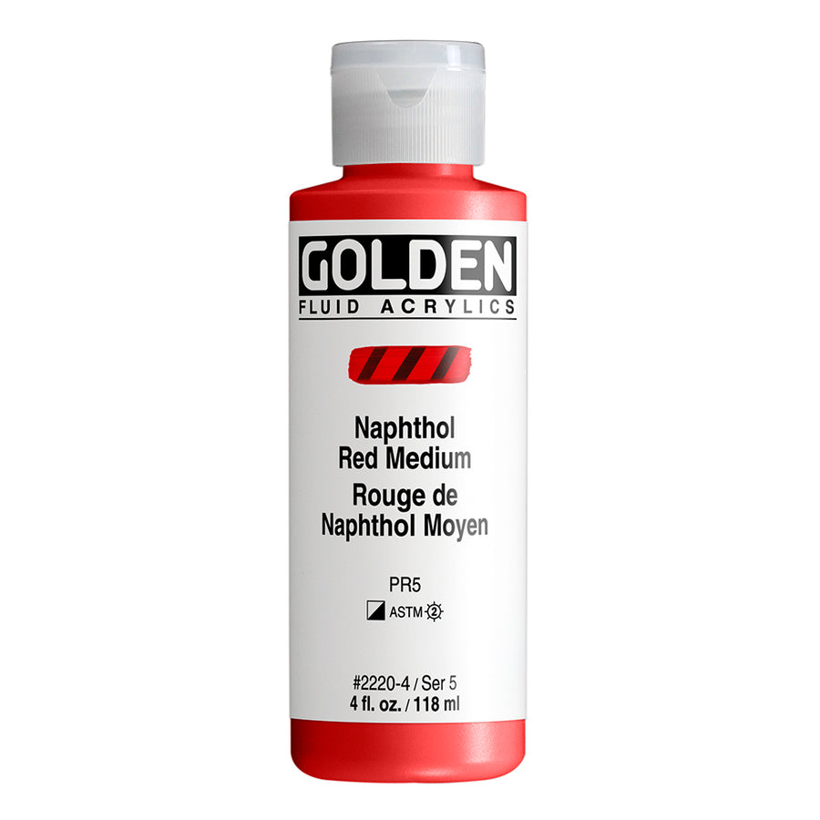 Golden Fluid Acrylfarbe Naphtholrot Mittel 118 ml