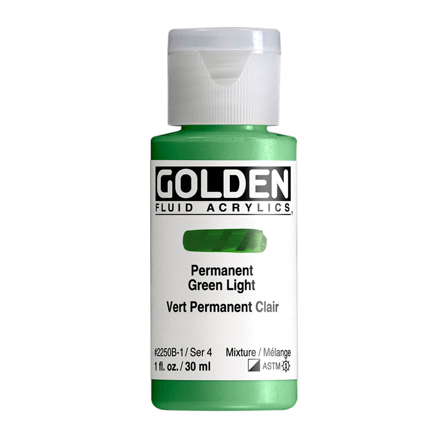 Golden Fluid Acrylfarbe Permanentgrun Hell 30 ml