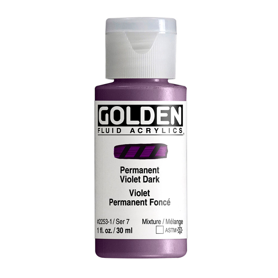 Golden Fluid Acrylfarbe Permanentviolett Dunkel 30 ml