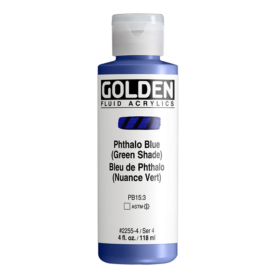 Golden Fluid Acrylfarbe Phthaloblau Grunton 118 ml