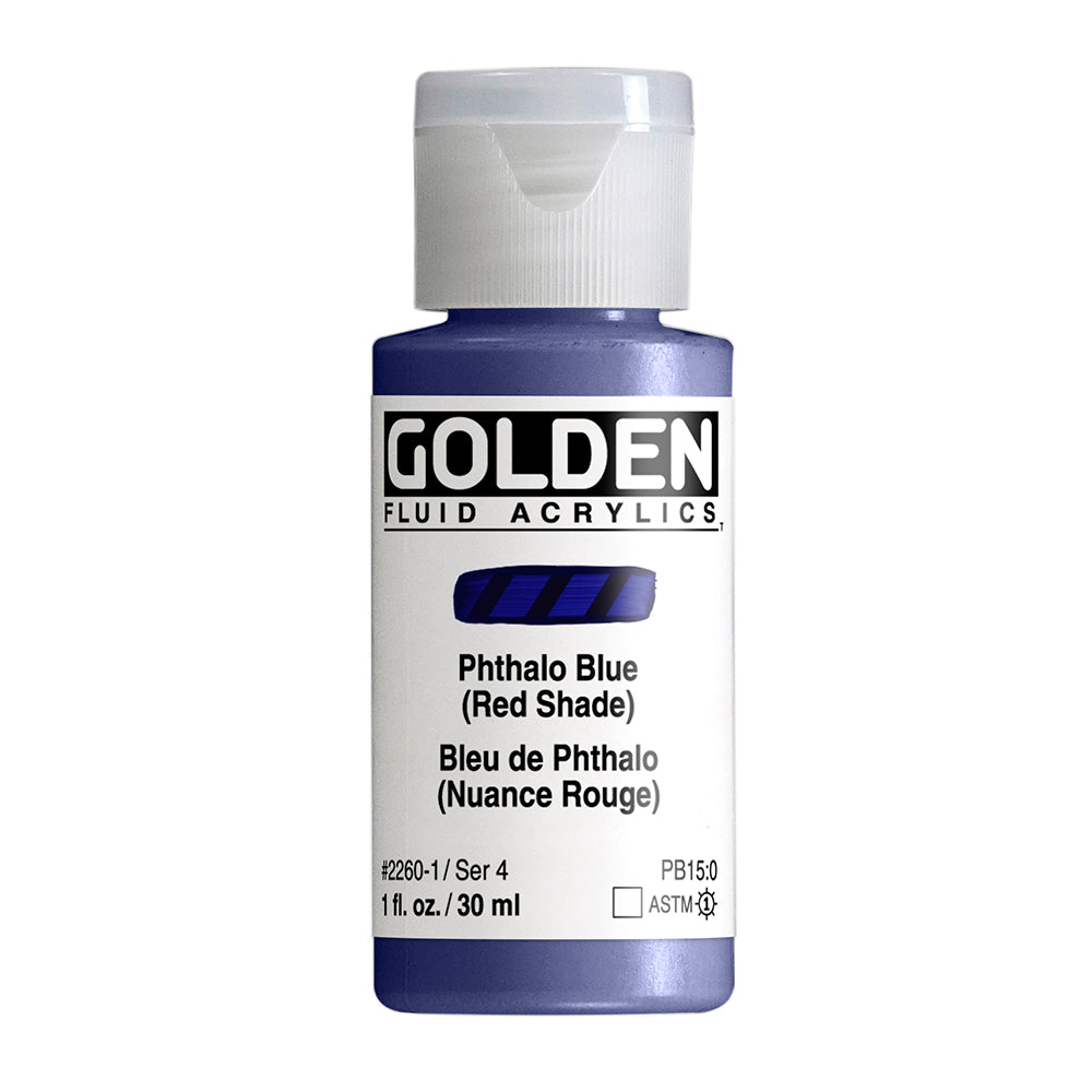 Golden Fluid Acrylfarbe Phthaloblau Rotton 30 ml