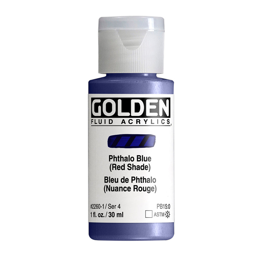 Golden Fluid Acrylfarbe Phthaloblau Rotton 30 ml