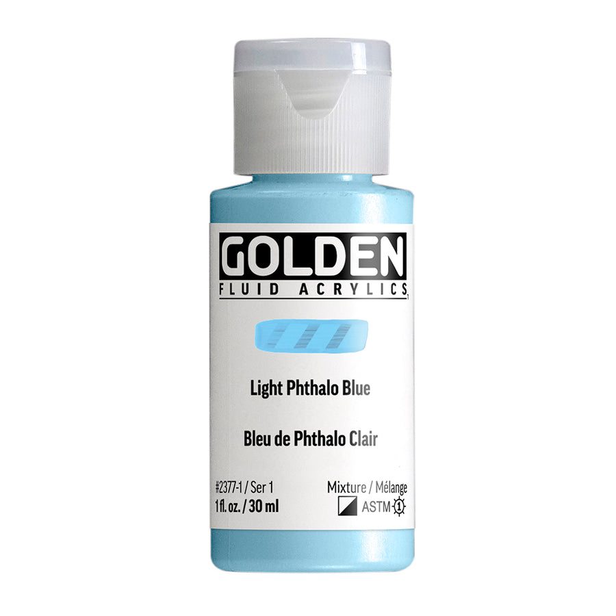 Golden Fluid Acrylfarbe Phthaloblau Hell 30 ml