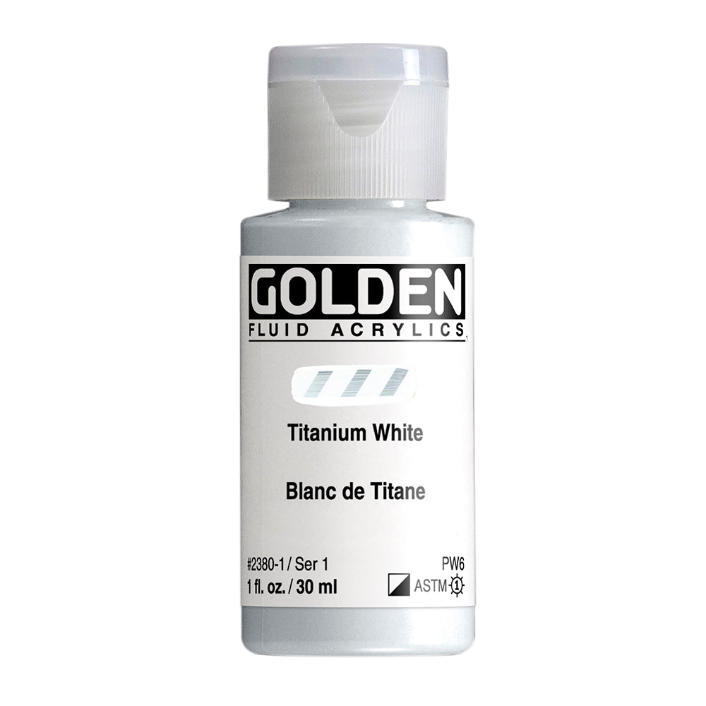 Golden Fluid Acrylfarbe Titanweiss 30 ml