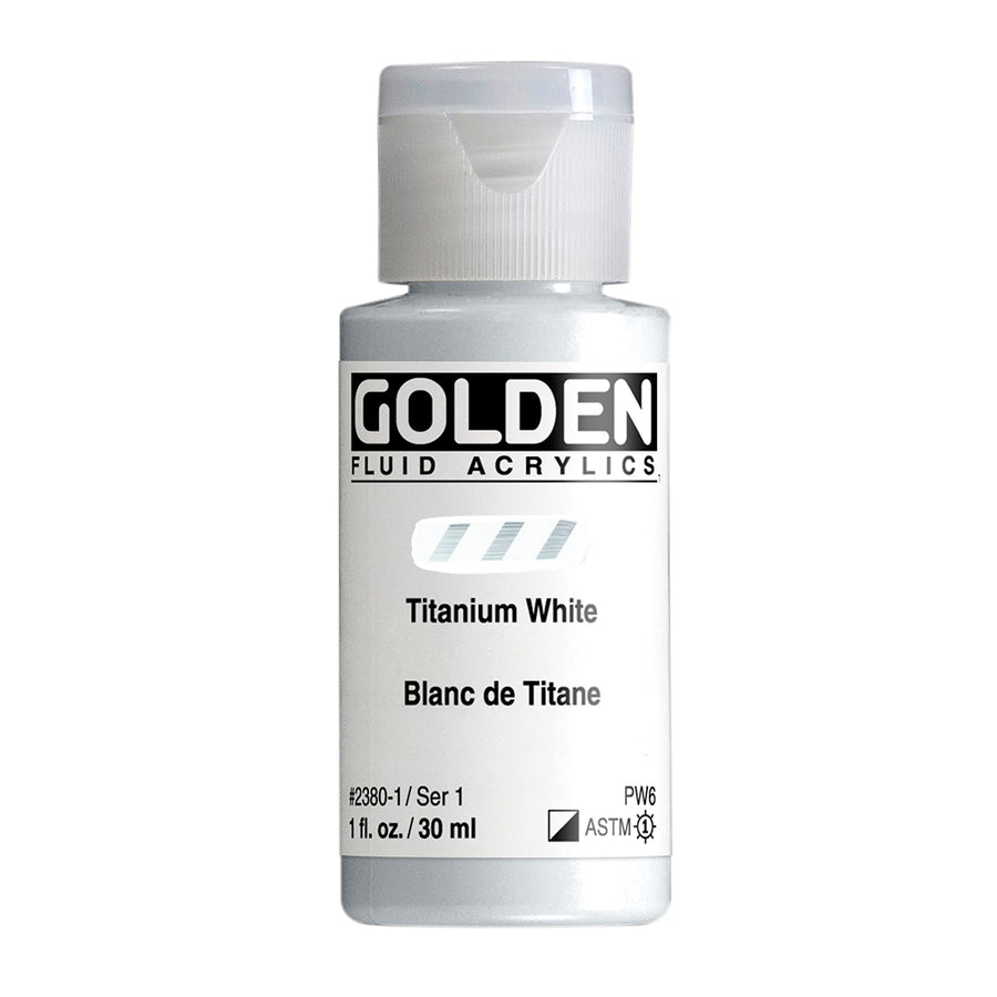 Golden Fluid Acrylfarbe Titanweiss 30 ml