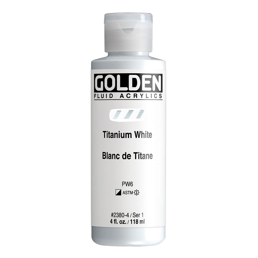 Golden Fluid Acrylfarbe Titanweiss 118 ml