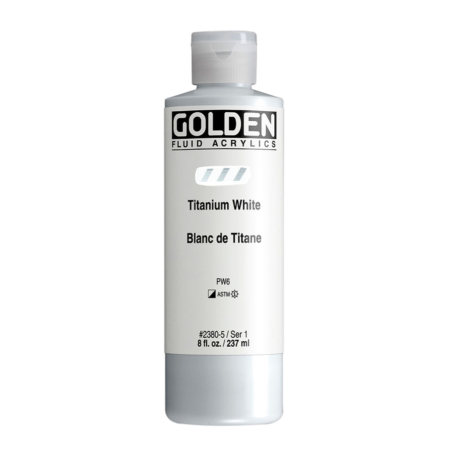 Golden Fluid Acrylfarbe Titanweiss 237 ml