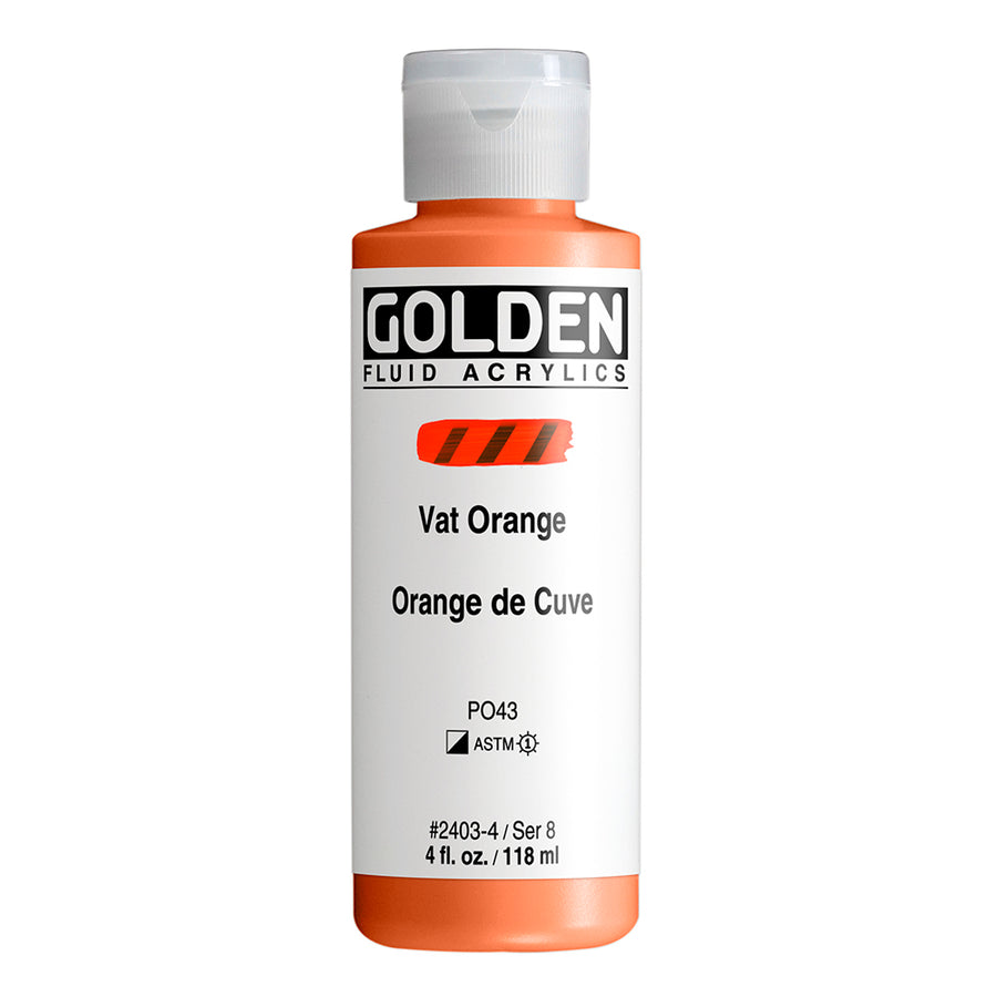 Golden Fluid Acrylfarbe Vat Orange 118 ml