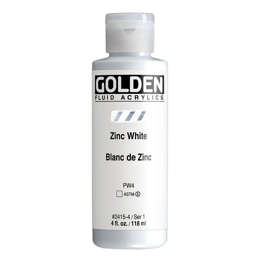 Golden Fluid Acrylfarbe Zinkweiss 118 ml