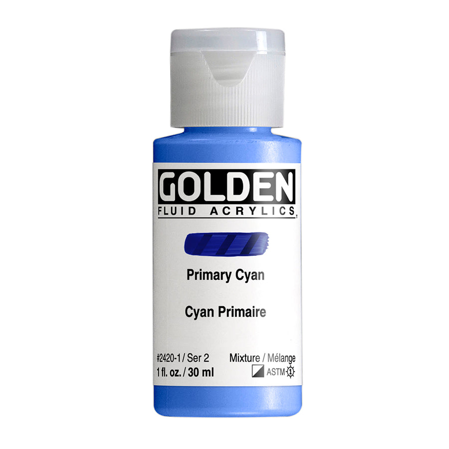 Golden Fluid Acrylfarbe Primarcyan 30 ml