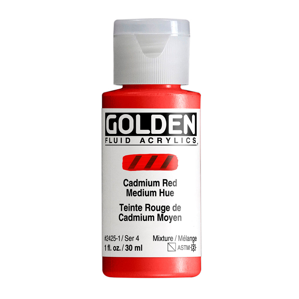 Golden Fluid Acrylfarbe Kadmiumrot Mittel Farbton 30 M