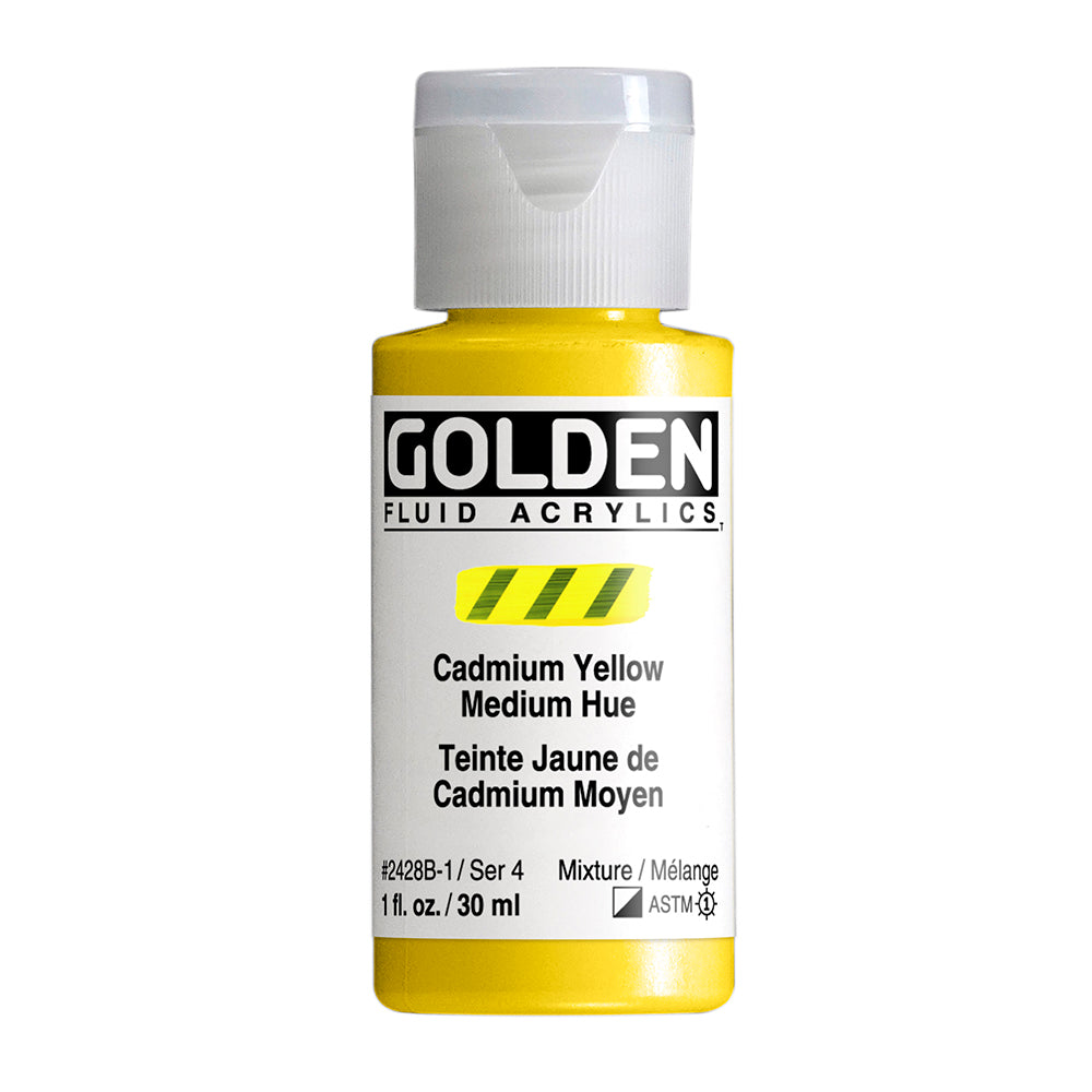 Golden Fluid Acrylfarbe Kadmiumgelb Mittel Farbton 30 M