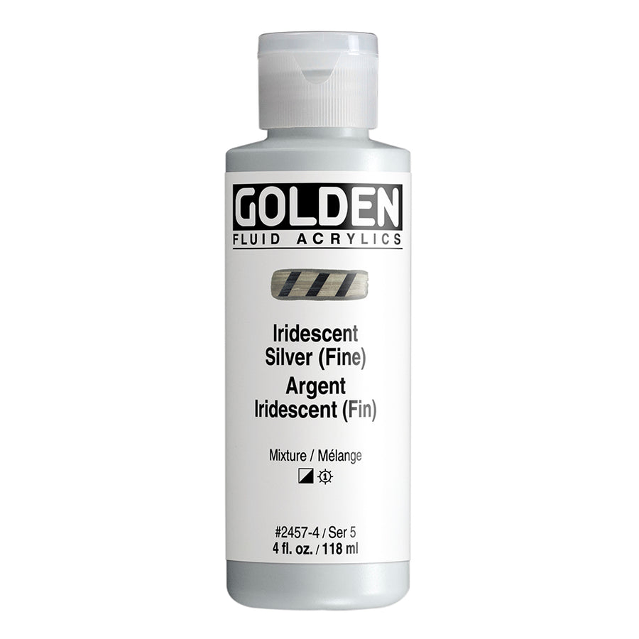 Golden Fluid Acrylfarbe Irisierende Silber (Fein) 118 ml