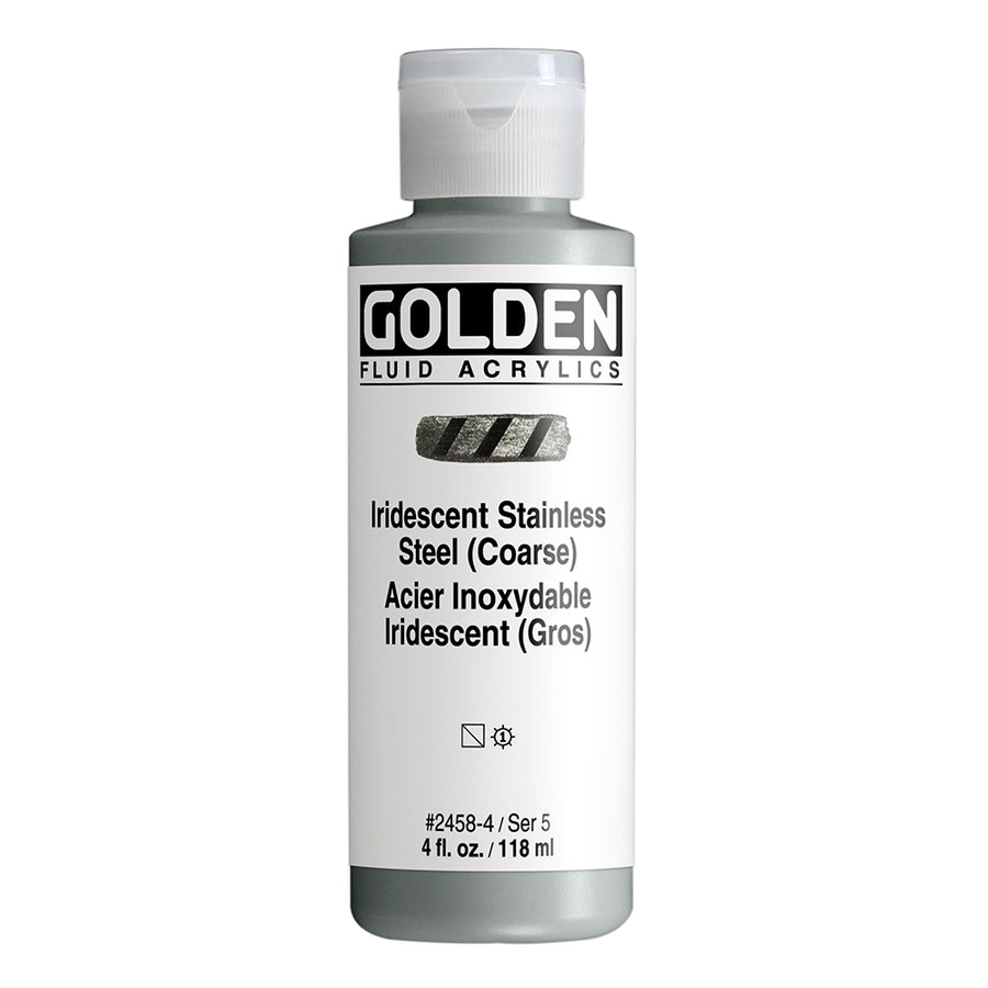 Golden Fluid Acrylfarbe Irisierende Edelstahl (Grob) 118 ml