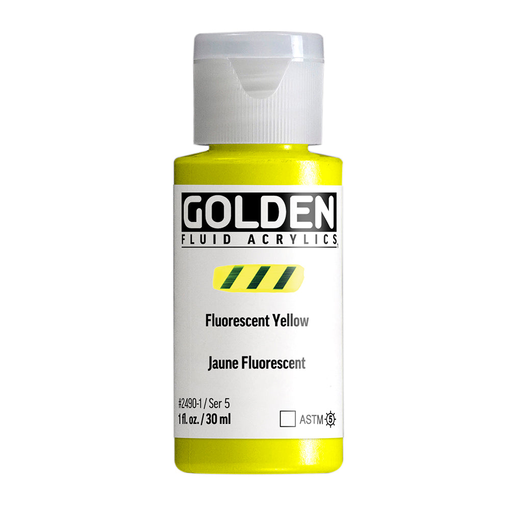 Golden Fluid Acrylfarbe Fluoreszierend Gelb 30 ml