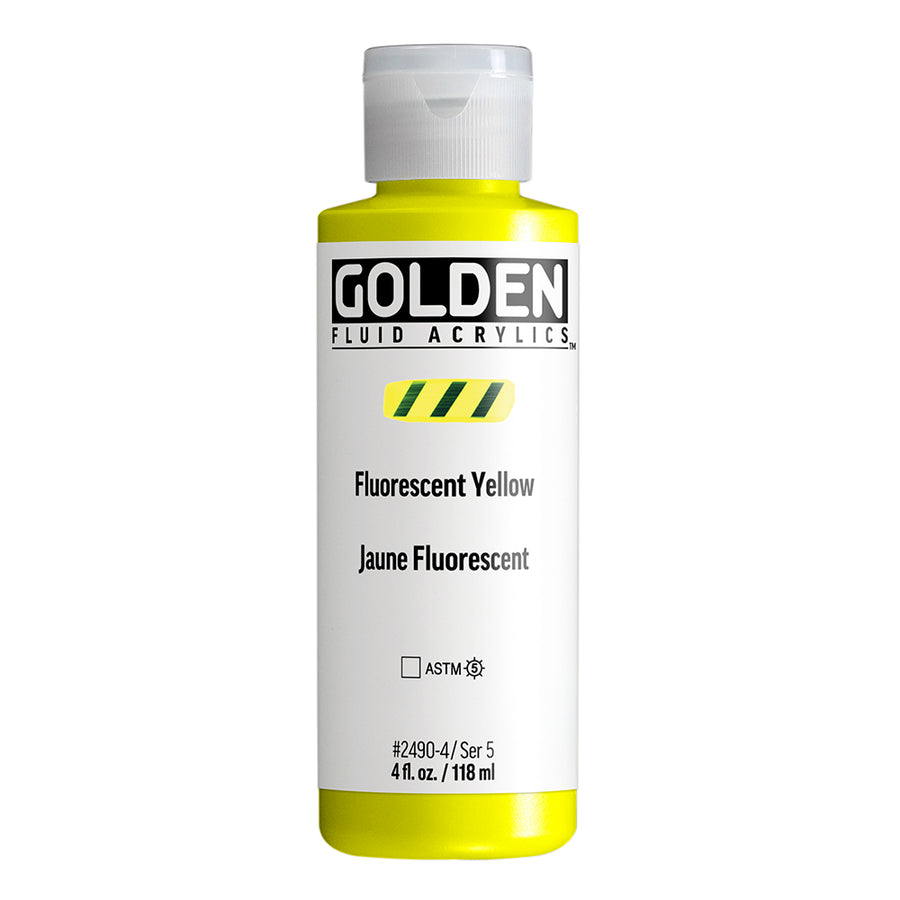 Golden Fluid Acrylfarbe Fluoreszierend Gelb 118 ml