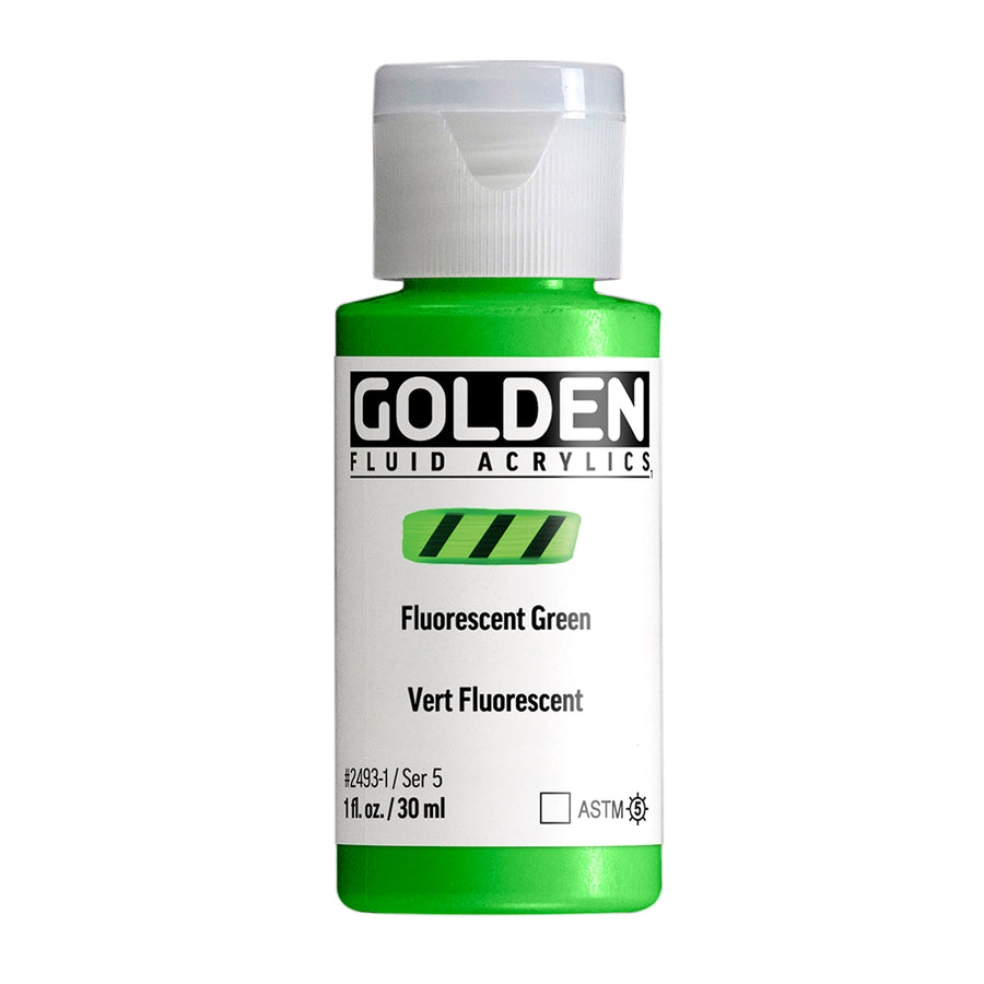 Golden Fluid Acrylfarbe Fluoreszierend Grun 30 ml