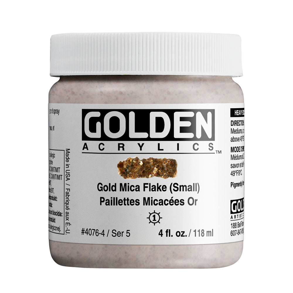 Golden Heavy Body Acrylfarbe Gold Goldglimmerflocke Klein 118 ml