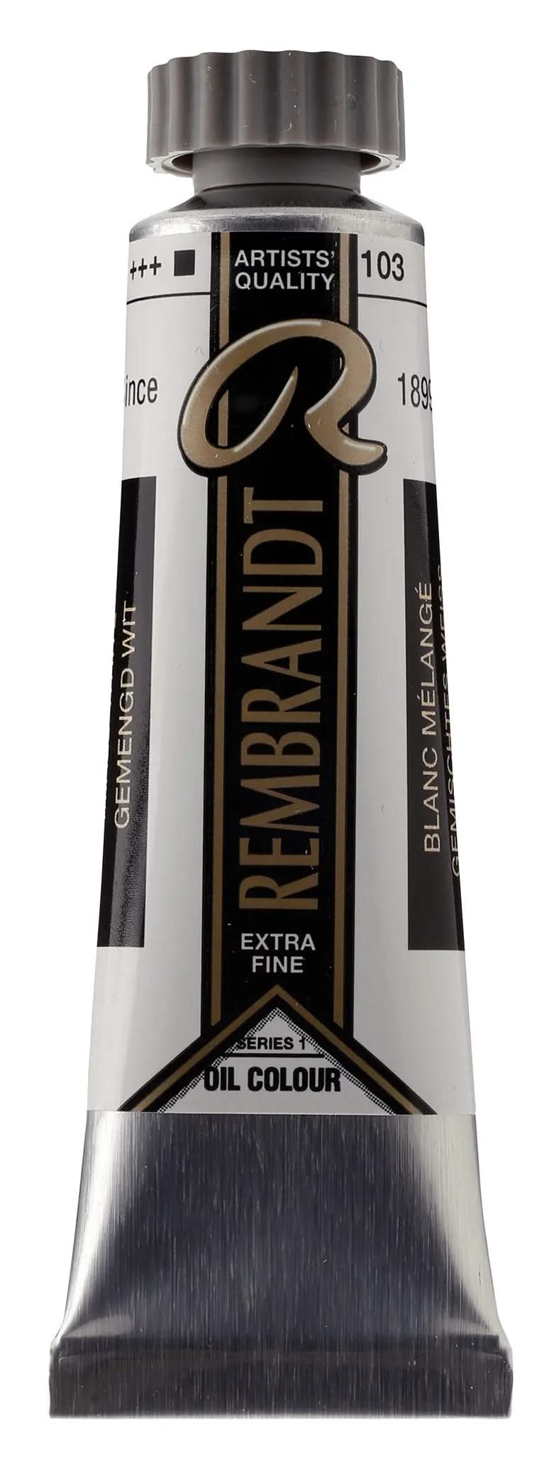 Rembrandt Ölfarbe Tube 15 ml Gemischtes Weiß (Safloröl) 103 - Kidis Art
