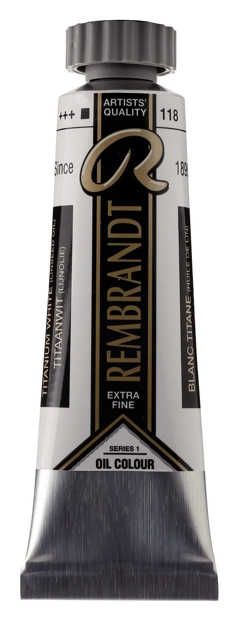 Rembrandt Ölfarbe Tube 15 ml Titanweiß (Leinöl) 118 - Kidis Art