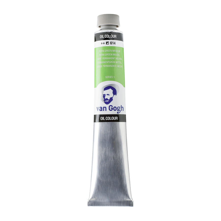 Van Gogh Ölfarbe Tube 200 ml Permanentgrün Mittel 614