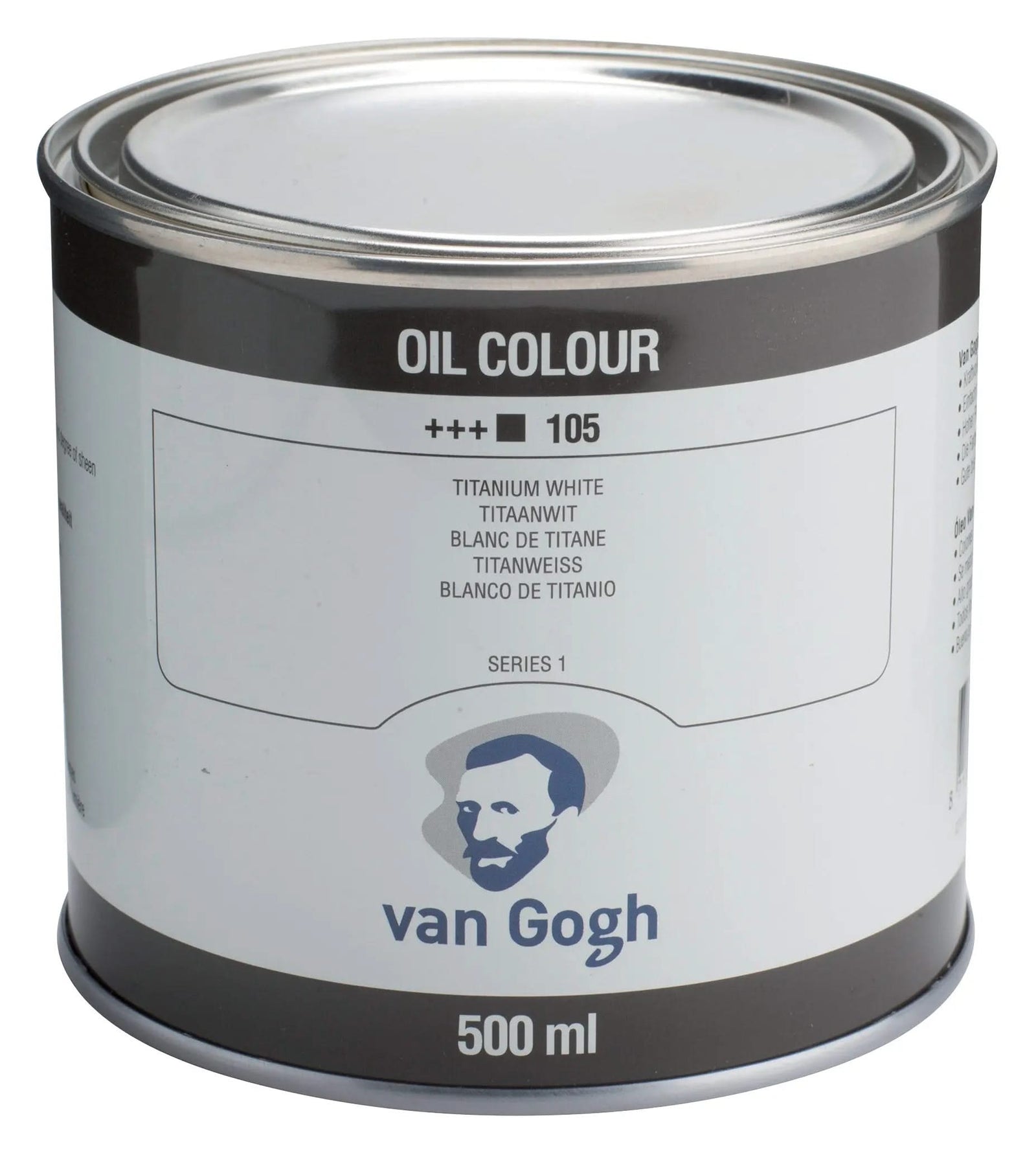 Van Gogh Ölfarbe Dose 500 ml Titanweiß (Safloröl) 105 - Kidis Art