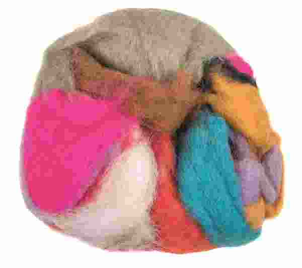 Laine de mouton 100g Multicolore 100% naturelle