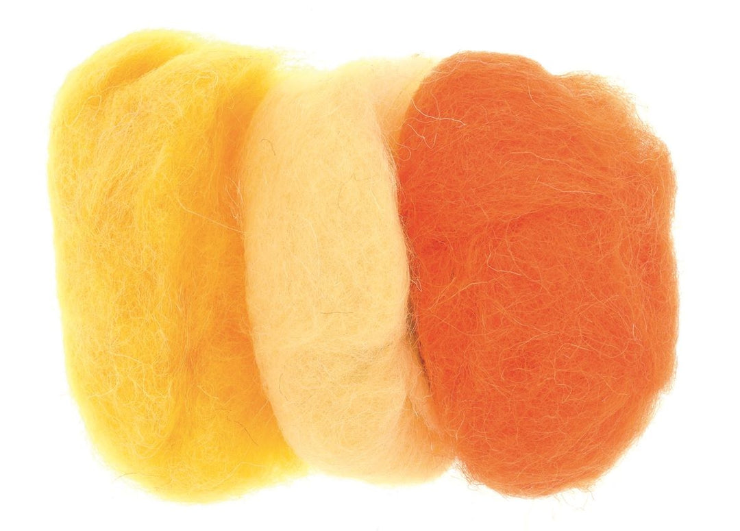 Schafwolle 3x10g gelb-mix 100% Wolle