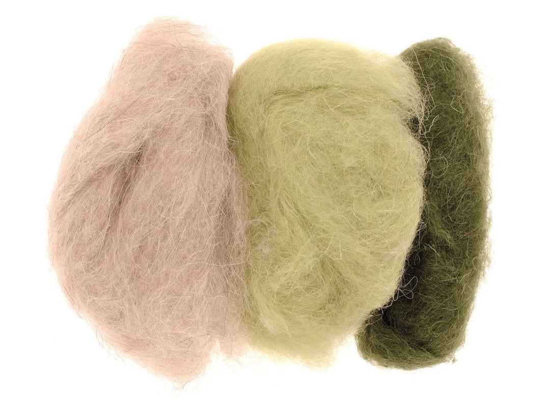 Schafwolle 3x10g grün-mix 100% Wolle