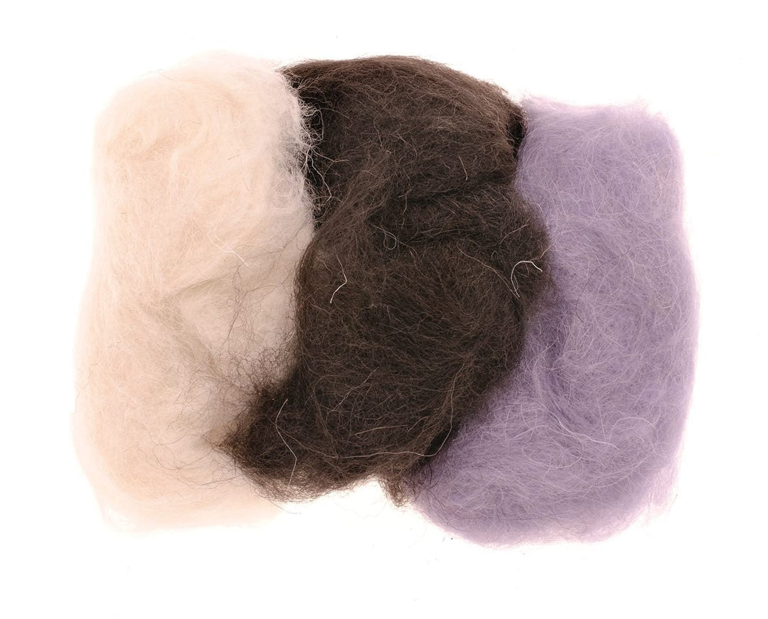 Schafwolle 3x10g schwarz-weiss 100% Wolle