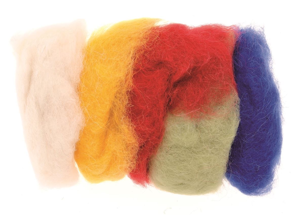 Schafwolle 5x10g mix 100% Wolle