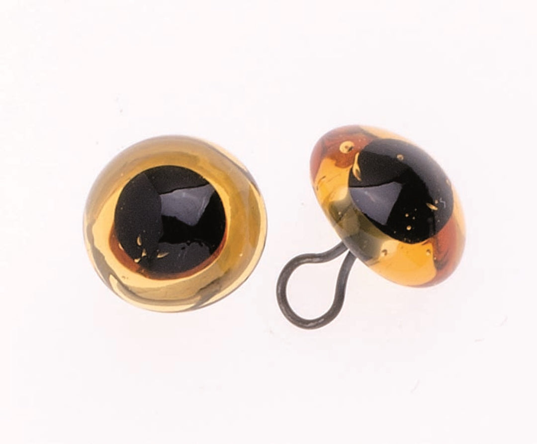 Augen Glas/Oese bernstein 8mm SB 2 Stück
