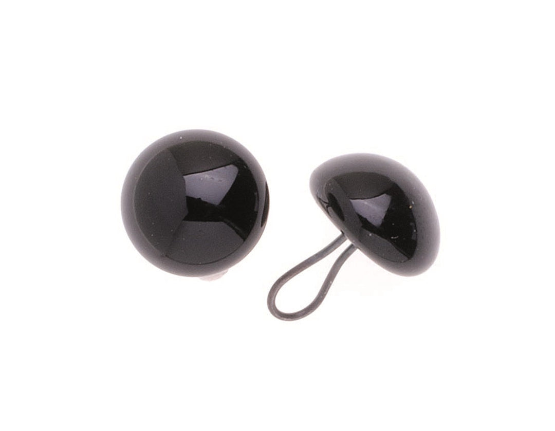 Augen Glas/Oese schwarz 4mm SB 2 Stück