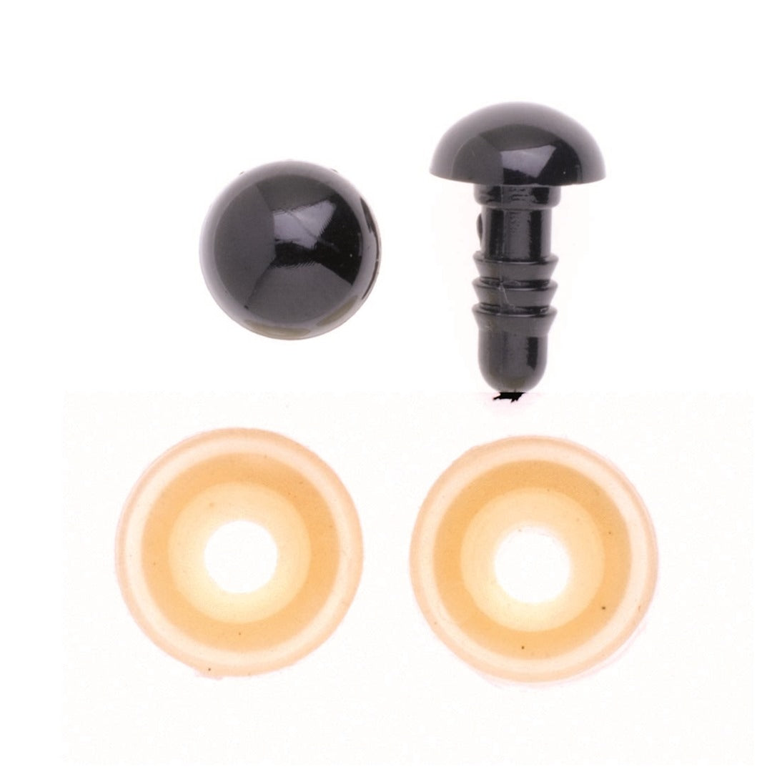 Augen, Kunststoff schwarz 8mm SB 2 Stück