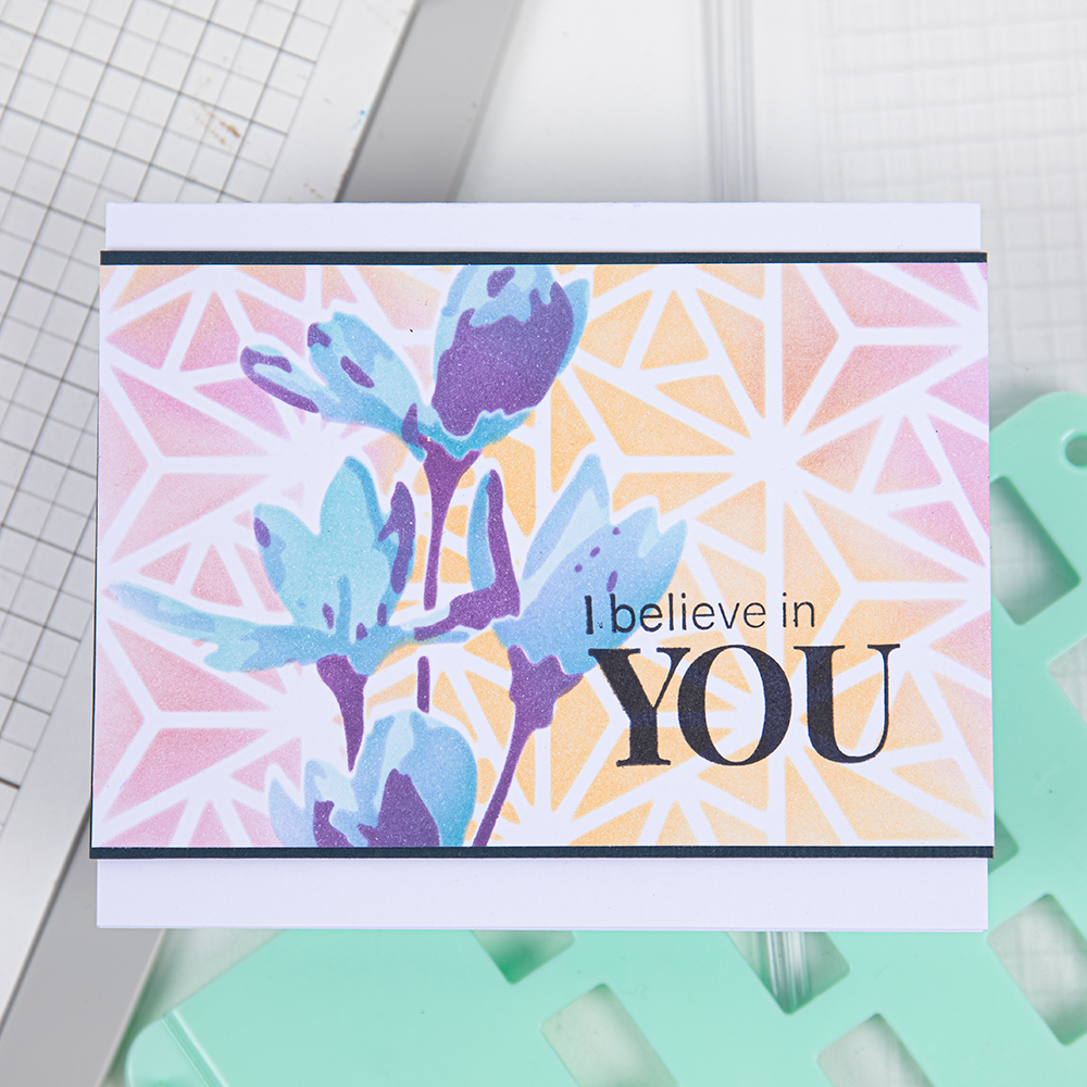 Schablonen 4 Stück - Geo Blumen