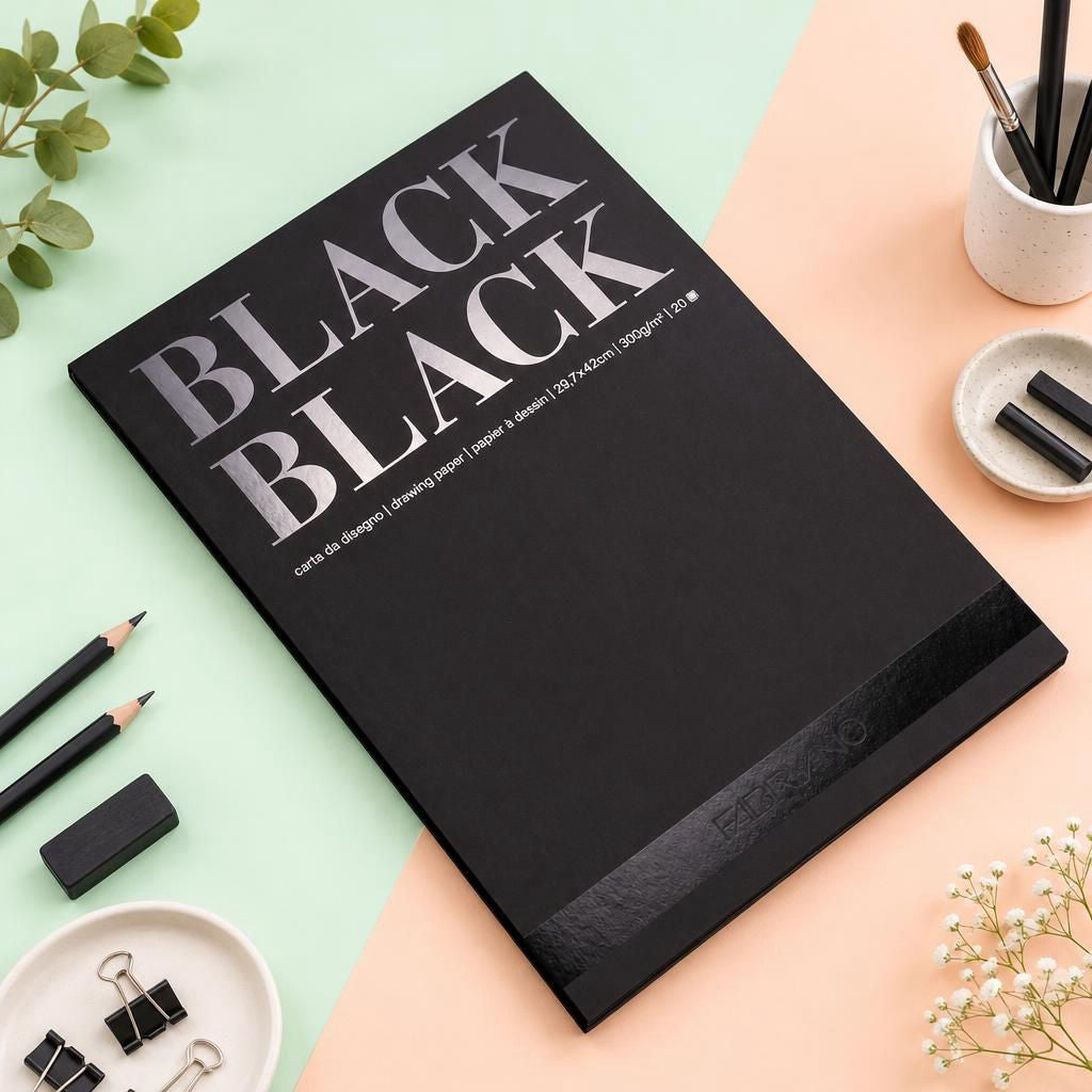 Generiert: [0be524a2-83f1-48d2-8d40-96d59175d738] Hauptbild – Fabriano Black Black Block - A3 - 300g - 20 Blatt