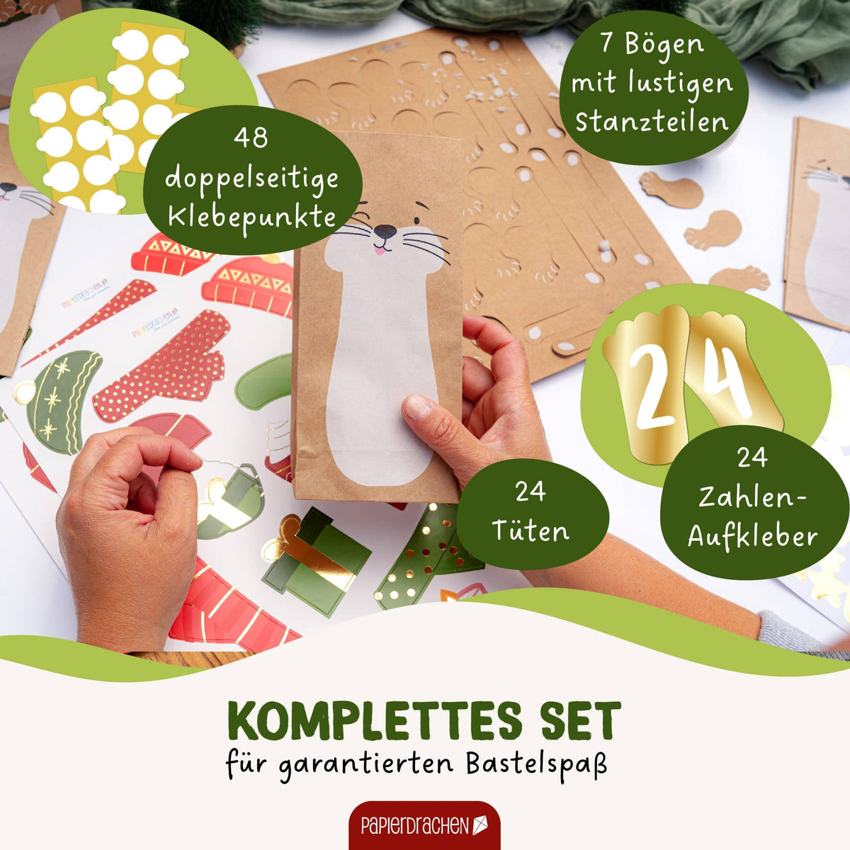 Adventskalender mit Stanzteilen - Otter