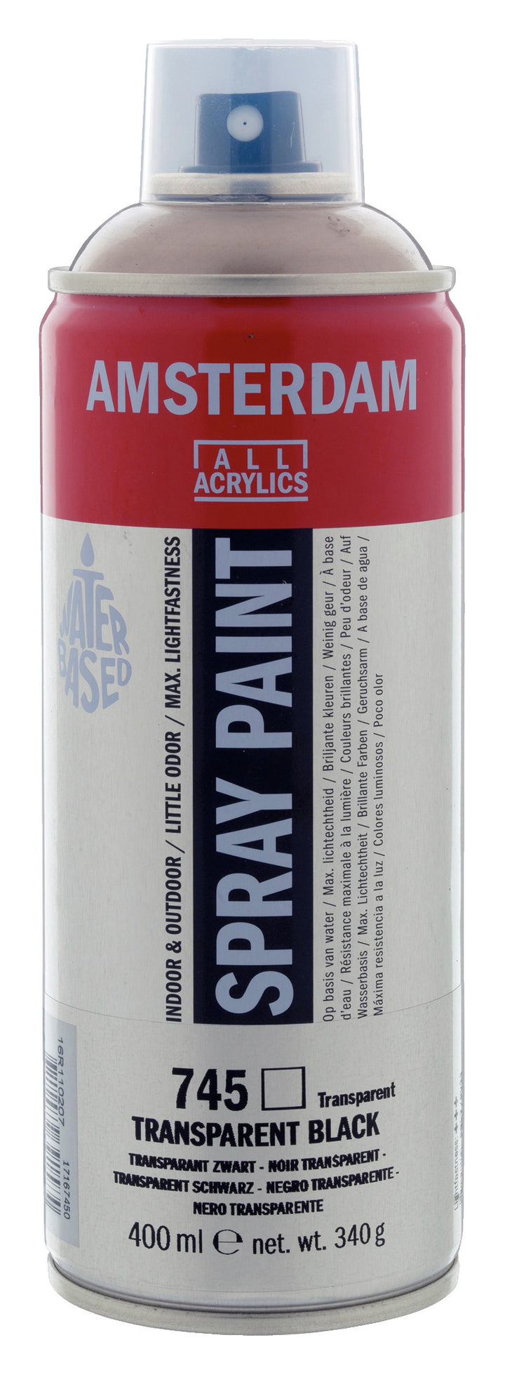 Amsterdam Sprühfarbe 400 ml Schwarz Transparent 745