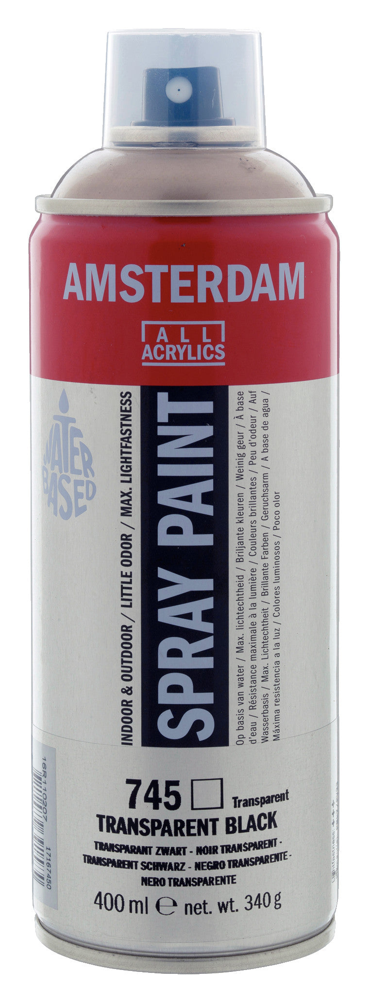 Amsterdam Sprühfarbe 400 ml Schwarz Transparent 745