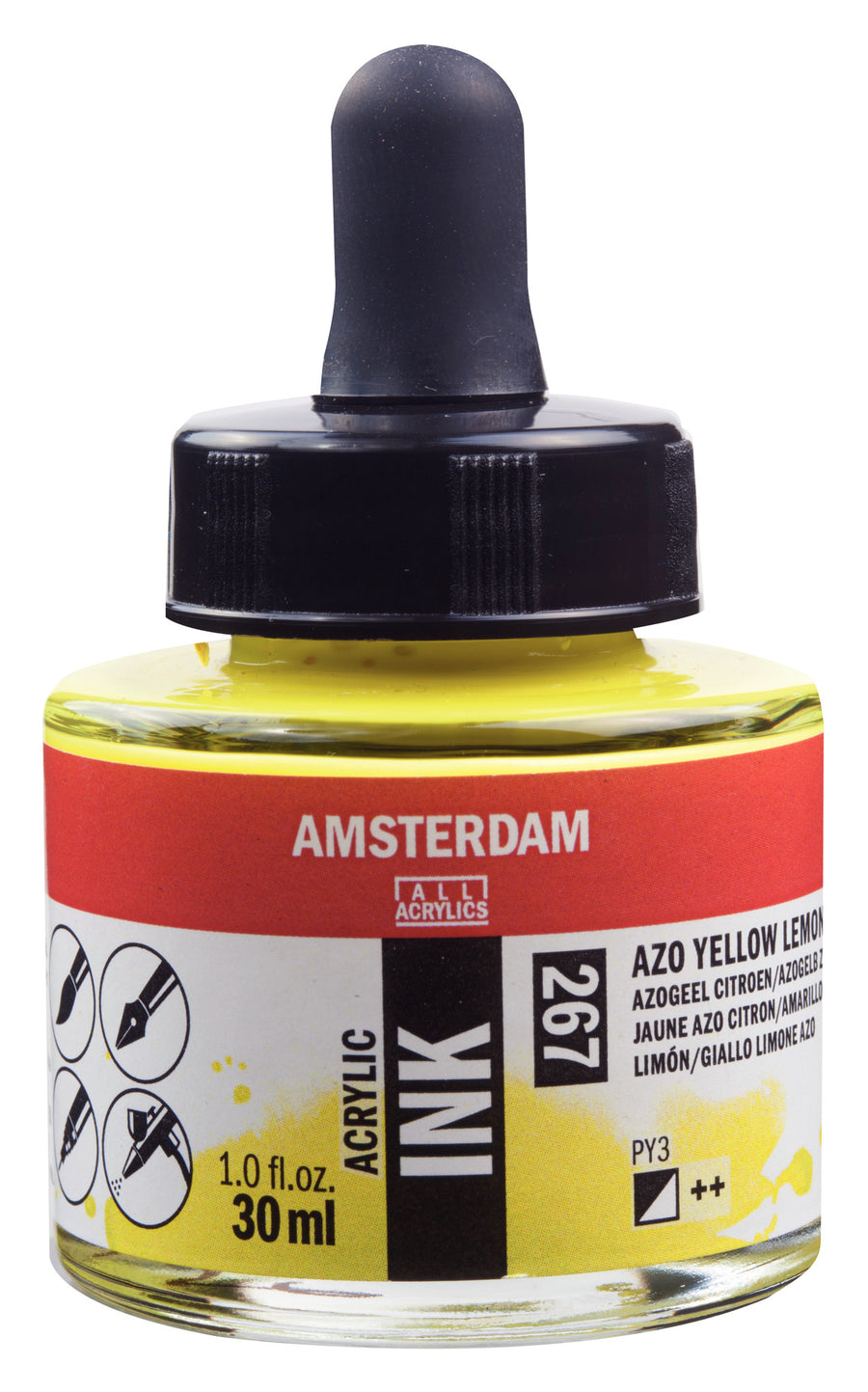 Amsterdam Acrylic Tinte Flasche 30 ml Azogelb Zitrone 267