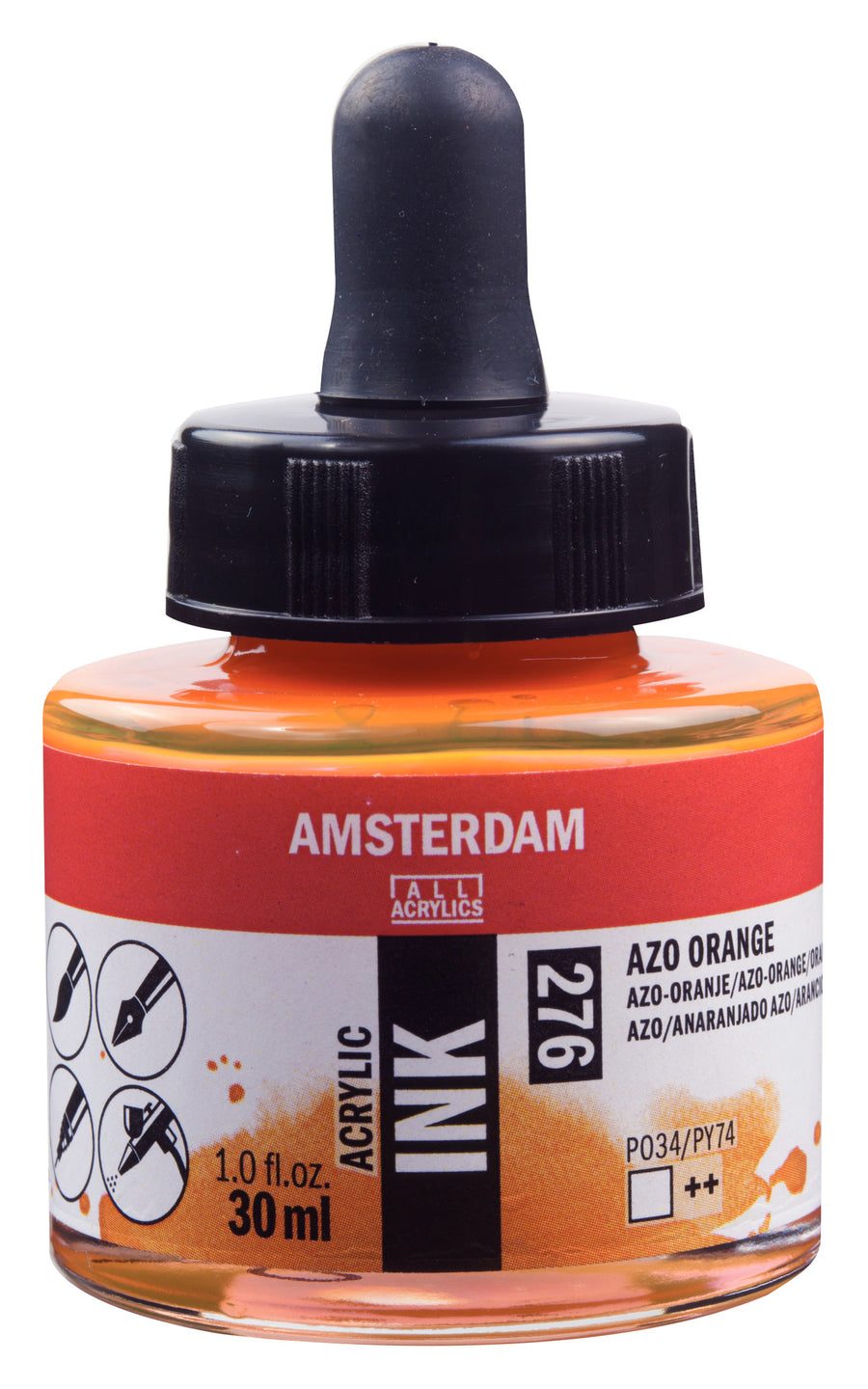 Amsterdam Acrylic Tinte Flasche 30 ml Azo-Orange 276